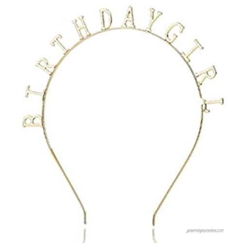 "Happy Birthday" Headband Headpiece/Birthday Headband Decorations (Gold)