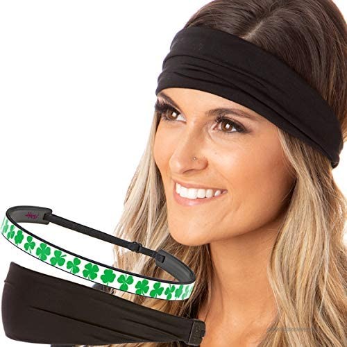 Hipsy Irish Green Hair Accessories St Patrick's Day Clover Shamrocks Headband Mixed Sample Packs for Women Girls & Teens