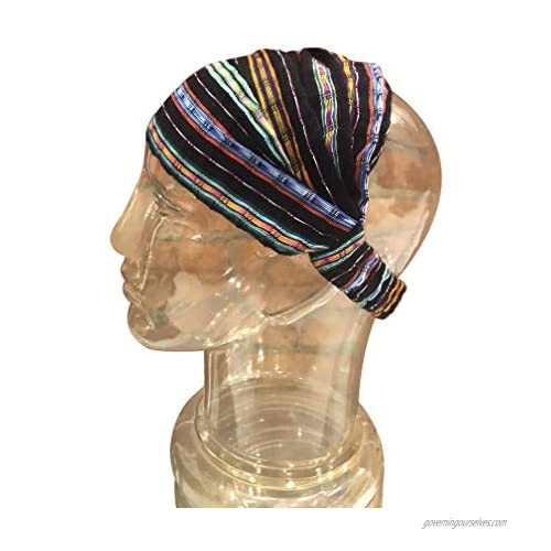 Inspirit Arts Large Size Extra Loose Headband Handwoven No-Slip Black
