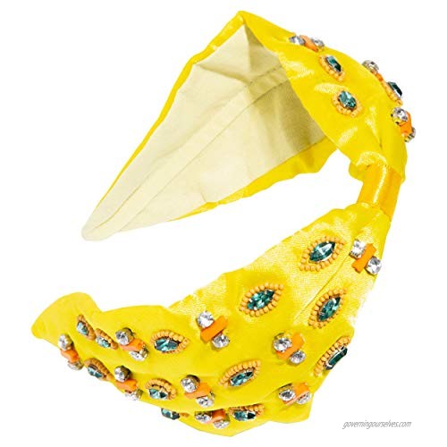 L. Erickson Ixtapa Beaded Headband - Yellow