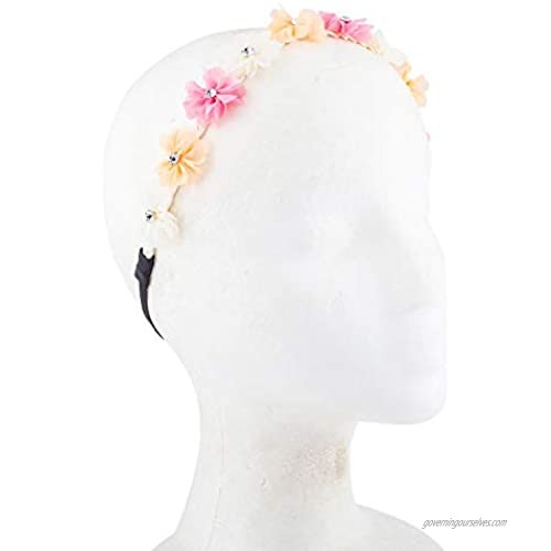 Lux Accessories Black Faux Ivory Grey Crystal Stone Floral Elastic Headwrap Headband
