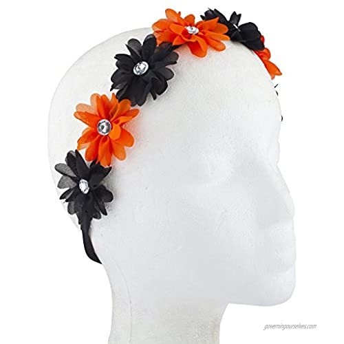 Lux Accessories Floral Flower Crown Stretch Headband