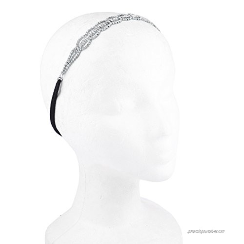 Lux Accessories Silvertone Cupchain Circle Pattern Headband Bridal Headband