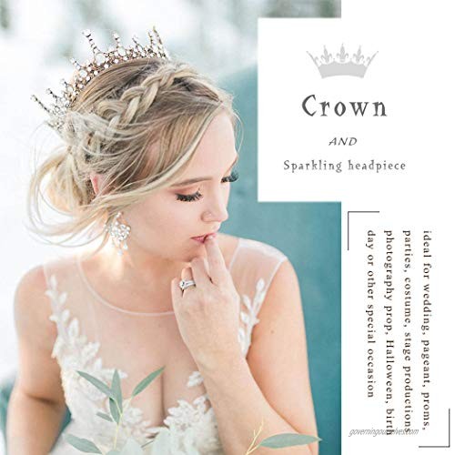 Nicute Bride Wedding Crowns and Tiaras Gold Bridal Coral Crown Princess Opal Headpieces Jewelry for Women and Girls