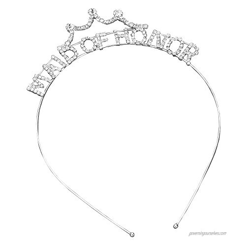 Rosemarie Collections Women's Bachelorette Party Tiara Headband (Maid of Honor)