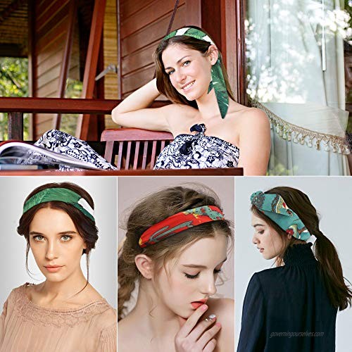 Twinkstar 3 Pack Women's Headbands Wire Headbands for Women Teen Girls Retro Headband Printed Straight Hair Bands Accessories with Multiple Ways to Wear