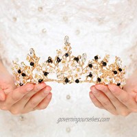 Unicra Wedding Crowns and Tiaras Costume Rhinestones Gold Flower Queen Crown Bridal for Women and Girls