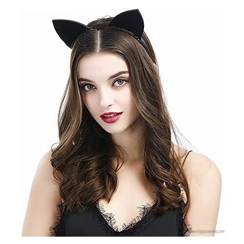 Women Girls Headbands Hair Hoop for Daily Wearing Make Up Cat Ears Party Fancy Dress Cat Women Hairband Cosplay