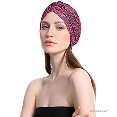 Yalice Indian Twristed Turban Leopard Print Head Wrap Wide Hair Band Accessories for Women and Girls