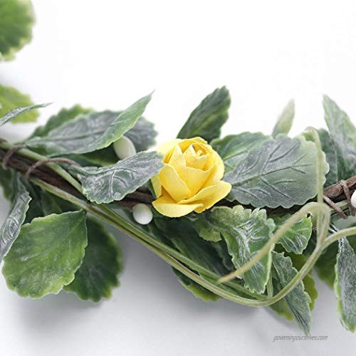 Zoestar Leaf Flower Crown Wedding Green Leaves Headband Bridal Floral Leaf Headpiece for Women (Yellow)