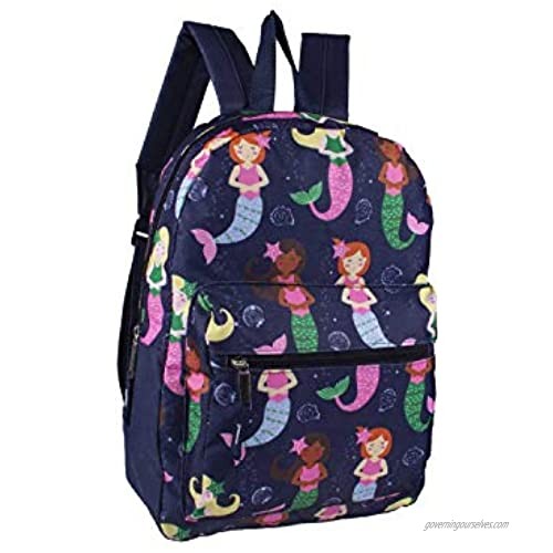 24 Pack - 15 Inch Printed Bulk Backpacks in 3 Assorted Styles - Case of Wholesale Bookbags (Assorted 2)