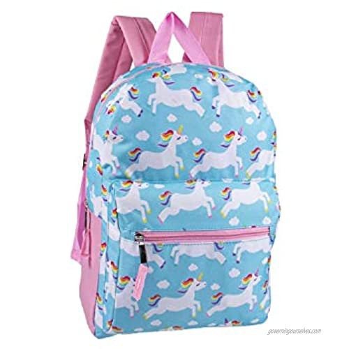 24 Pack - 15 Inch Printed Bulk Backpacks in 3 Assorted Styles - Case of Wholesale Bookbags (Assorted 2)