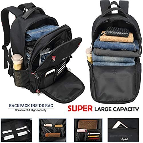 Cafele 17.3 inch Laptop Backpack Extra Large Backpack Bookbag Computer Rucksack with USB Charging Port Water Resistant Sturdy Backpack for Business College School Travel Men Women Casual Daypack Black