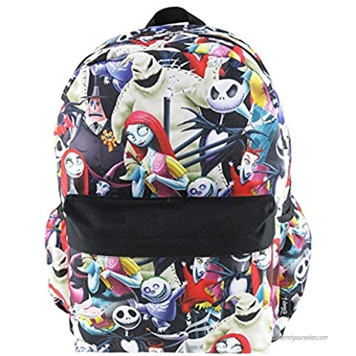 Disney's Nightmare Before Christmas 16 inch All Over Print Deluxe Backpack With Laptop Compartment