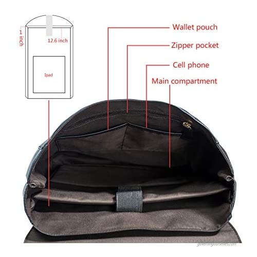 Estarer Upgraded Version Women PU Leather Backpack Laptop Vintage College School Rucksack Bag