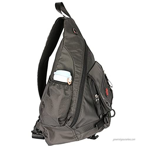 Kawei Knight Large Sling Bag Laptop Backpack Cross Body Messenger Bag Shoulder Travel Rucksack Black