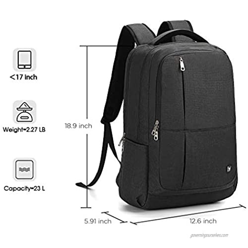 OIWAS Laptop Backpack 17 Inch For Men Business 17.3 Inch Bagpack Women Travel Daypack Large College School Bookbag Teens(Black)