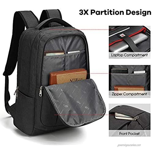 OIWAS Laptop Backpack 17 Inch For Men Business 17.3 Inch Bagpack Women Travel Daypack Large College School Bookbag Teens(Black)