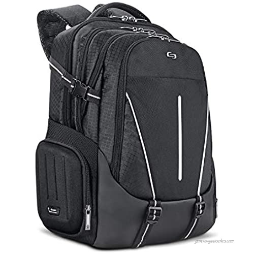 Solo New York Rival 17.3 Inch Laptop Backpack with Hardshell Side Pockets Black