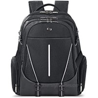 Solo New York Rival 17.3 Inch Laptop Backpack with Hardshell Side Pockets  Black