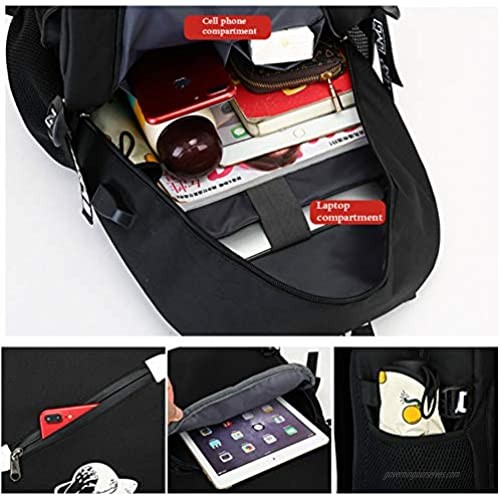 TikTok Schoolbag USB Anti-Theft Laptop Backpack for Teenagers Girl and Boys Bookbag (Black-1)