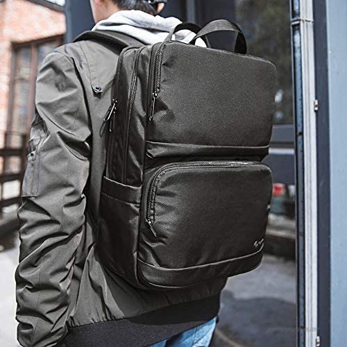 tomtoc Protective Laptop Backpack for Business Office School Travel Commuter Backpack with USB Charging Port for Up to 15.6” Laptop MacBook Waterproof College Computer Bag for Men Women 22L Black
