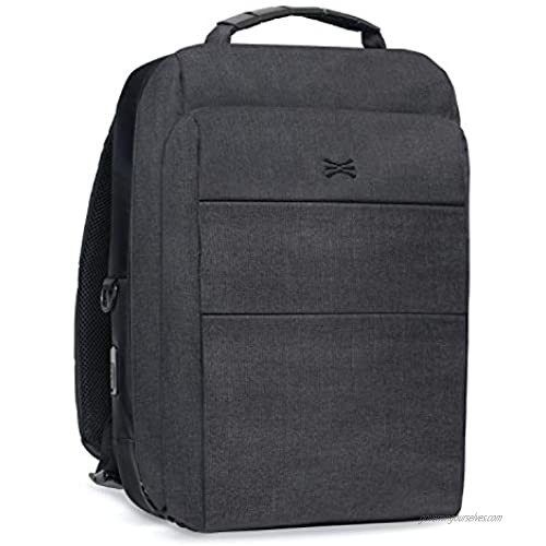 TORU BX Commuter Slim 15.6-inch Laptop TSA Friendly Business Travel Backpack with USB Charging Port  Scratch Resistant  RFID Blocking Card Pocket for Men & Women - Charcoal Gray