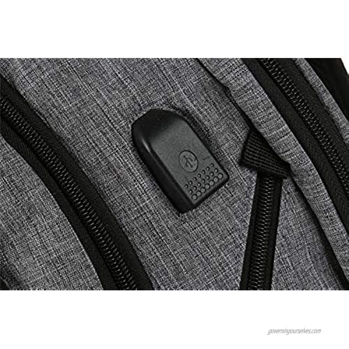 Travel Laptop Backpack - Anti Theft Water Resistance School Bookbag with USB Charging Port(Grey)