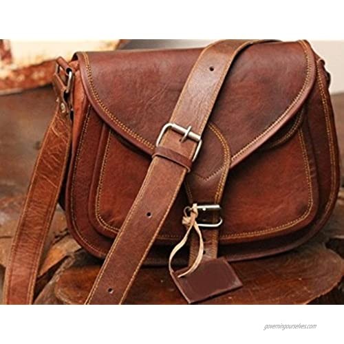 9 Women's Real Leather Shoulder Cross Body Satchel Saddle Tablet Retro Rustic Vintage Bag Handbags Purse