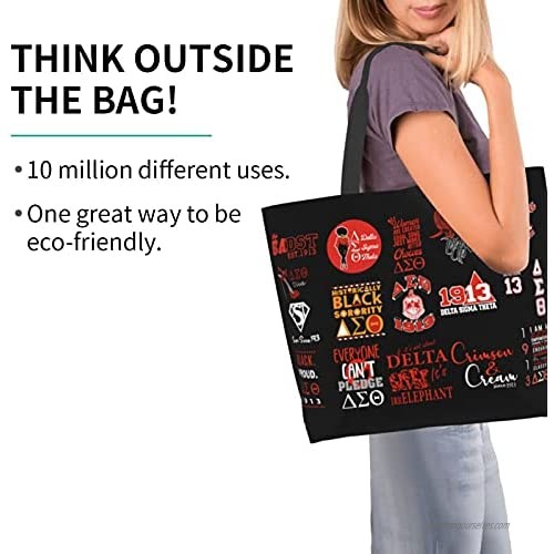 Delta Sigma Theta Tote Bag Shoulder Bag for Women sisterhood Gift Large Reusable Handbag Shopping Bags for Gym Travel