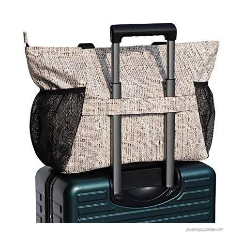 ESVAN Weekender Bag Carry On Bag Overnight Tote Travel Duffle with Trolley Sleeve for Travel Gym Beach Teacher Nurse