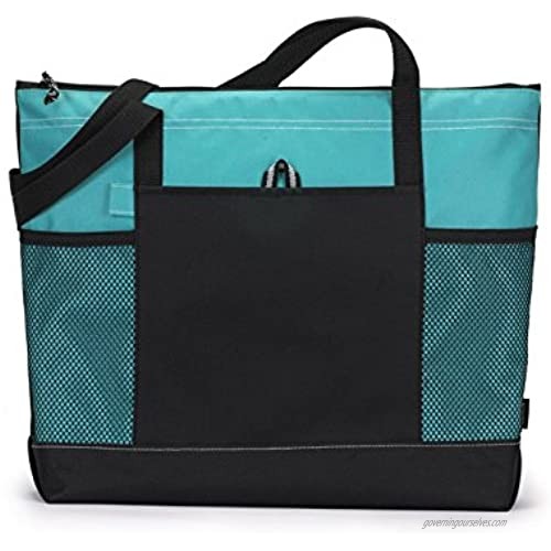 Gemline 1100 Select Zippered Tote Turquoise One Size