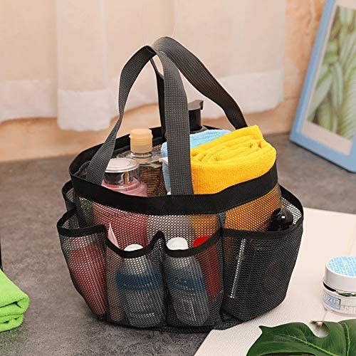 Kvvid Mesh Travel Tote Beach Nylon Bag with 8 Pocket Large Lightweight for Outdoor Swim Camping Bath