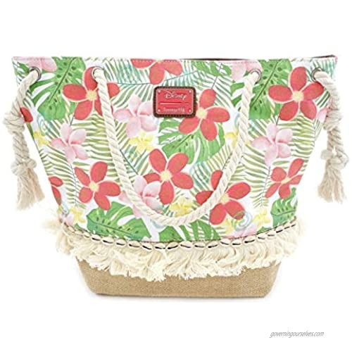 Loungefly x Disney Moana Sketch Floral and Burlap Tote Bag