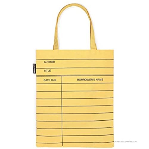 Out of Print Yellow Library Card Tote Bag