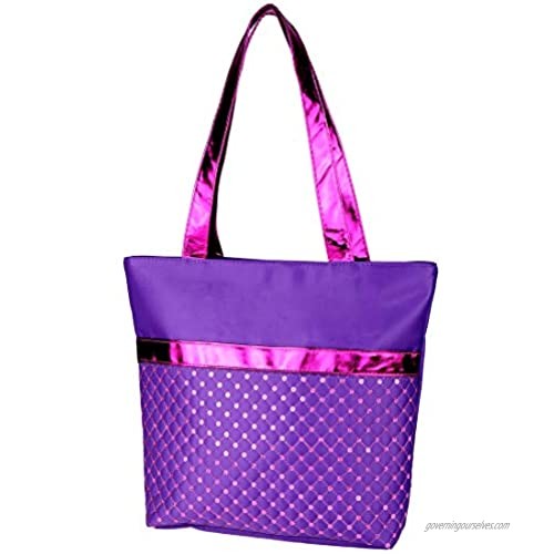 Purple Dance Shoulder Tote Bags for Girls Kids Cute Picnic Party Handbags Fashion Accessories