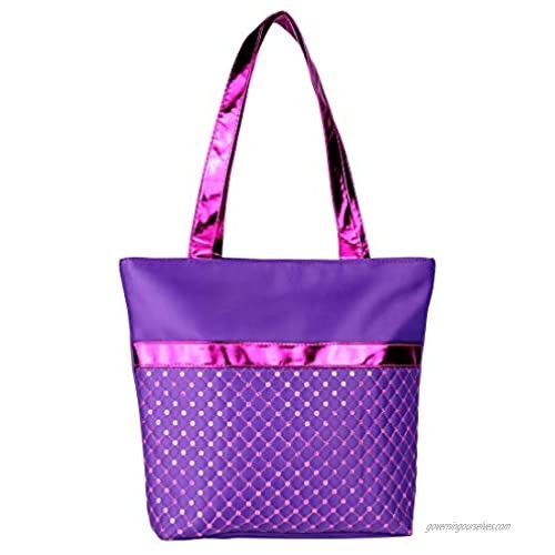 Purple Dance Shoulder Tote Bags for Girls Kids Cute Picnic Party Handbags Fashion Accessories