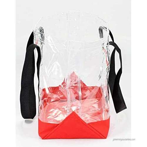 Rough Enough Clear Large Beach Tote Bag for Women Men Swim Vacation Red