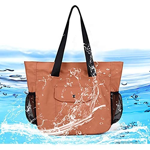 Waterproof Beach Tote Bag for Women Large Lightweight Gym Travel Shoulder Overnight Weekender Carry On Bag for Sports