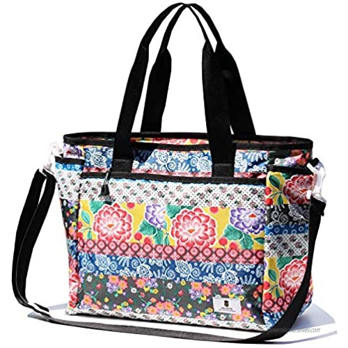 Women Weekender Overnight Travel Shoulder Bag Overnight Carry-on Duffel Gym Tote Luggage (O Flower)