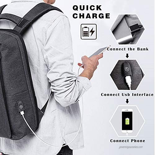 Anti Theft Backpack 17inch Business Laptop Backpacks with USB Charging Port Water Resistant College School Computer backpack Fits 15.6 Inch Laptop Notebook