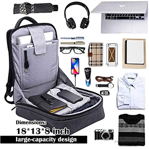 Anti Theft Backpack 17inch Business Laptop Backpacks with USB Charging Port Water Resistant College School Computer backpack Fits 15.6 Inch Laptop Notebook