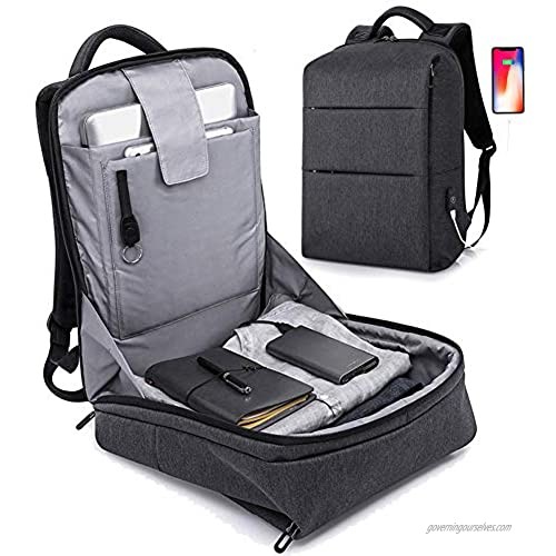 Anti Theft Backpack 17inch Business Laptop Backpacks with USB Charging Port  Water Resistant College School Computer backpack Fits 15.6 Inch Laptop Notebook