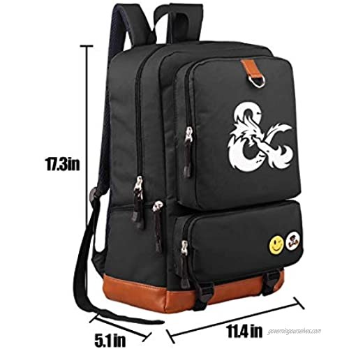 Ausan Davis Dungeons and Dragons Backpack Outdoor Hiking Daypacks Laptop Backpacks Vintage School Bag for Men Women Travel Bags