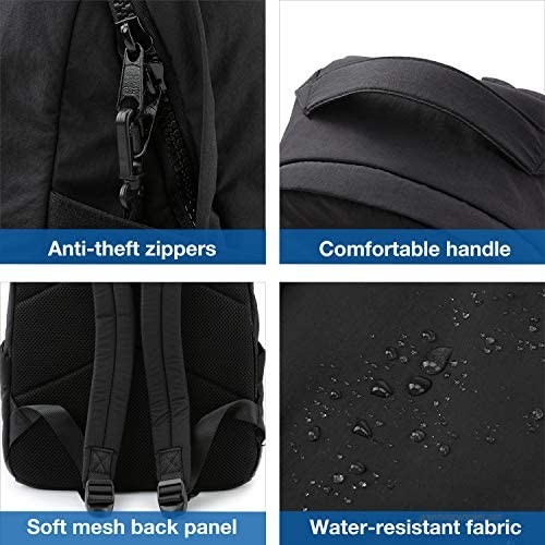 Backpack for Women BAGSMART Casual Simple Daypack for 11 inch Tablet Anti-Theft Lightweight Water Resistant Black