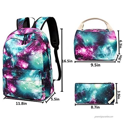 BLUBOON School Backpack Teens Girls Boys Kids School Bags Bookbag with Lunch bag pencil pouch (Green)