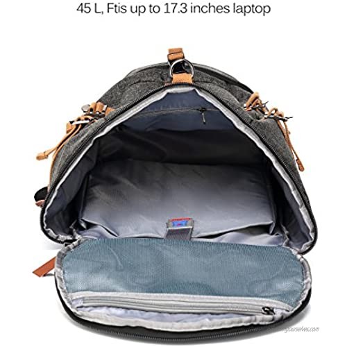 CoolBELL Sport Backpack Convertible Bag Shoulder Bag Briefcase 45L Travel Knapsack Light-Weight Water-Resistant Backpack Sport Duffel Fits 17.3 Inch Laptop for Men/Women (Black)