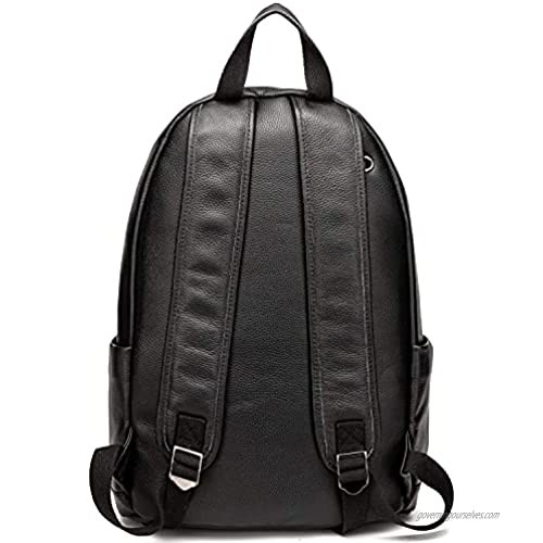 CPJ Genuine Leather Backpack Fits 15.6 Laptop Casual Daypack Schoolbag for Boys & Girls