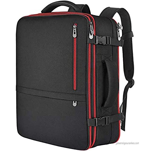 Extra Large Carry on Backpack  Airline Flight Approved Travel Backpack for Women Men  40L-50L Expandable Luggage Backpack Water Resistant Daypack for 17 17.3 18 18.4 Inch Laptop  Black