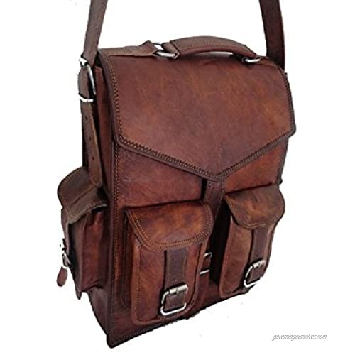 Handmade World Brown Vintage Leather Backpack Laptop Messenger Bag Rucksack Sling for Men Women (11 x 15)